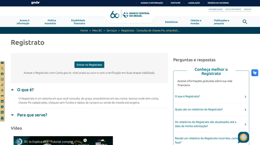 Como consultar CPF no Banco Central registrato bacen