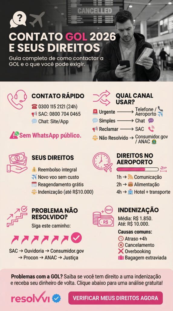 Contato GOL Linhas Aéreas: Telefone, Chat e SAC (2026)